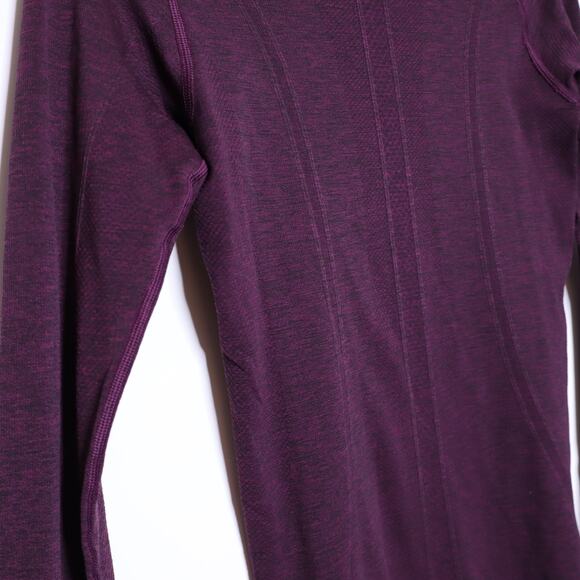 LULULEMON Swiftly Tech Long Sleeve Crew Plum Black Stretch Active Women's 6 - Picture 14 of 15